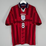 Shop 1998/99 ENGLAND GASCOIGNE #8 AWAY SHIRT (L) UMBRO, classic football shirts, vintage football shirts & retro soccer jerseys at Cult Kits