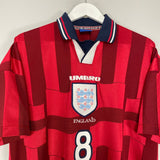 Shop 1998/99 ENGLAND GASCOIGNE #8 AWAY SHIRT (L) UMBRO, classic football shirts, vintage football shirts & retro soccer jerseys at Cult Kits