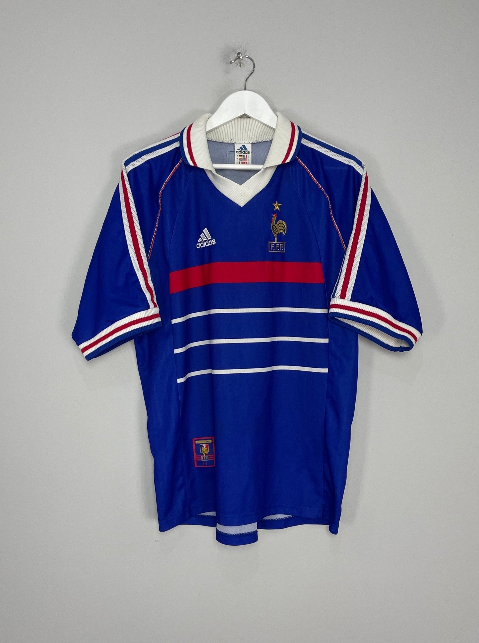 Shop 1998/99 FRANCE HOME SHIRT (L) ADIDAS, classic football shirts, vintage football shirts & retro soccer jerseys at Cult Kits