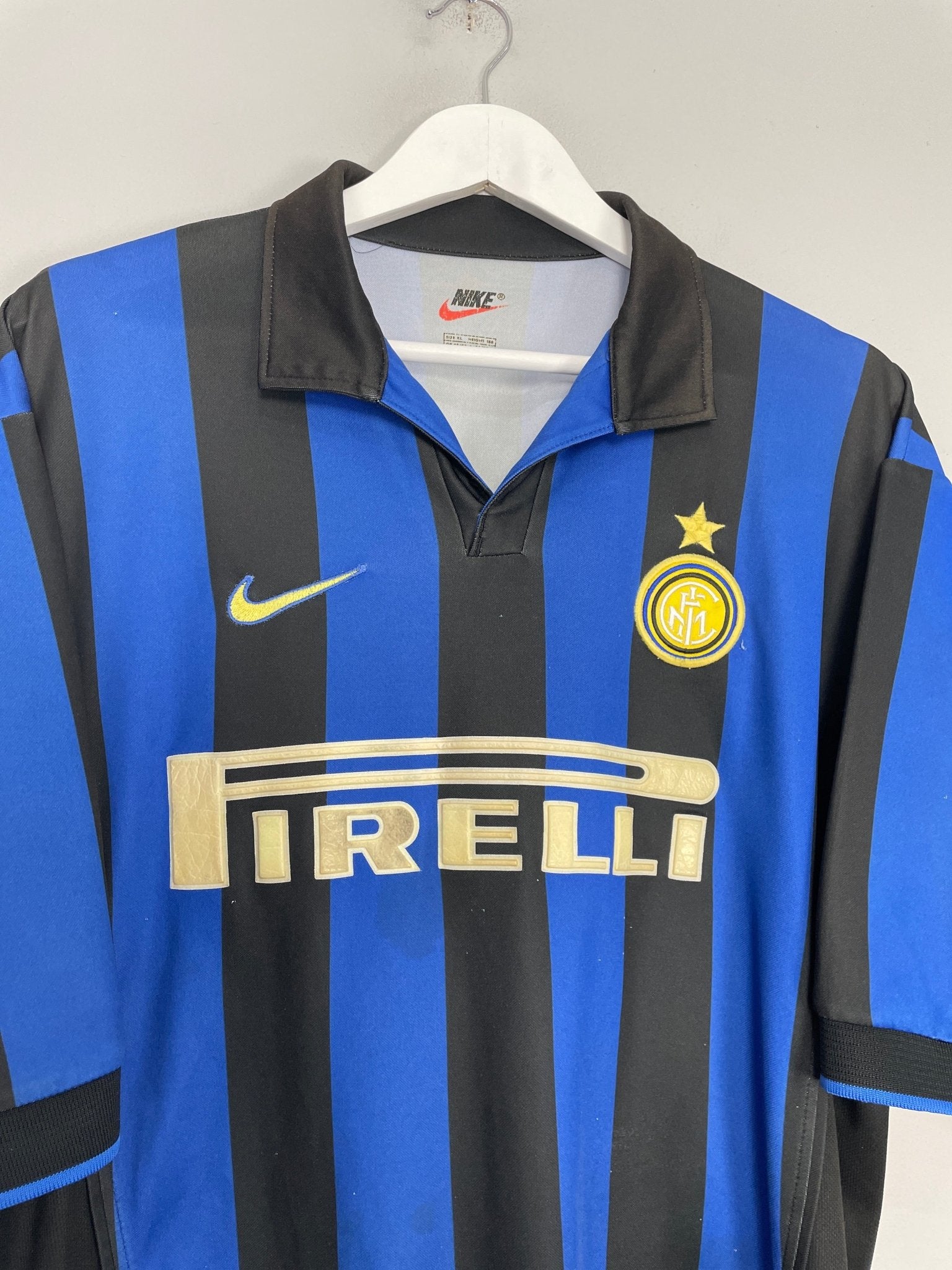 Shop 1998/99 INTER MILAN HOME SHIRT (XL) NIKE, classic football shirts, vintage football shirts & retro soccer jerseys at Cult Kits