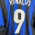 Shop 1998/99 INTER MILAN RONALDO #9 HOME SHIRT (L) NIKE, classic football shirts, vintage football shirts & retro soccer jerseys at Cult Kits
