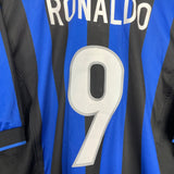 Shop 1998/99 INTER MILAN RONALDO #9 HOME SHIRT (L) NIKE, classic football shirts, vintage football shirts & retro soccer jerseys at Cult Kits