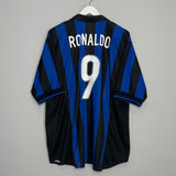 Shop 1998/99 INTER MILAN RONALDO #9 HOME SHIRT (XL) NIKE, classic football shirts, vintage football shirts & retro soccer jerseys at Cult Kits