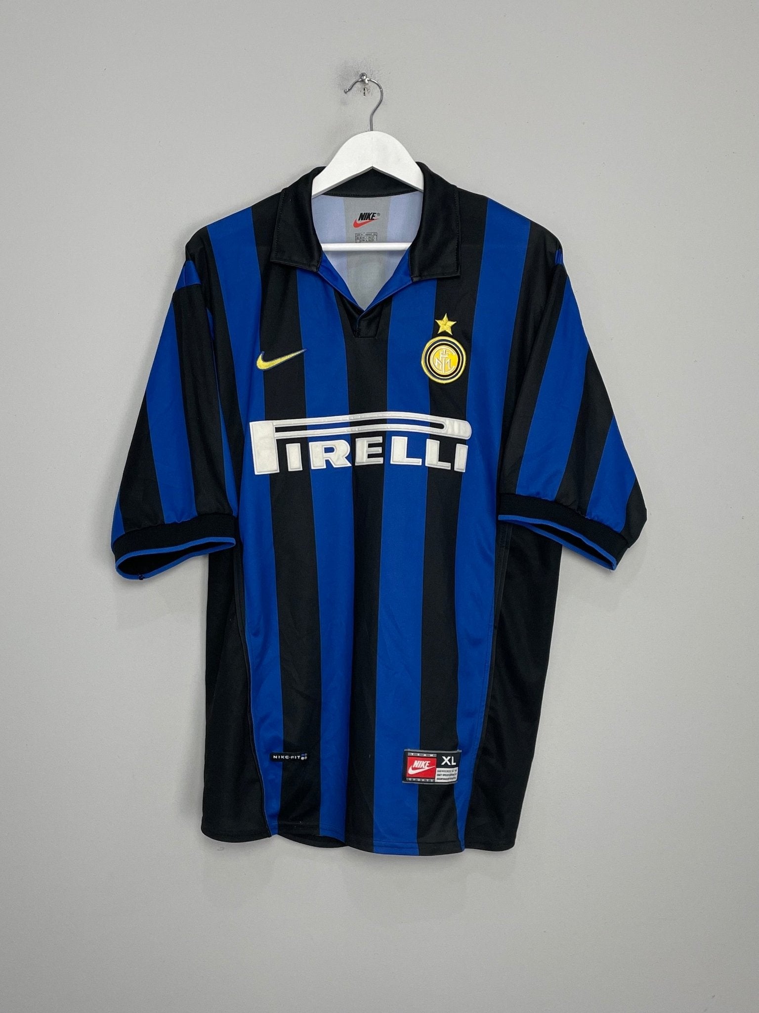 Shop 1998/99 INTER MILAN RONALDO #9 HOME SHIRT (XL) NIKE, classic football shirts, vintage football shirts & retro soccer jerseys at Cult Kits