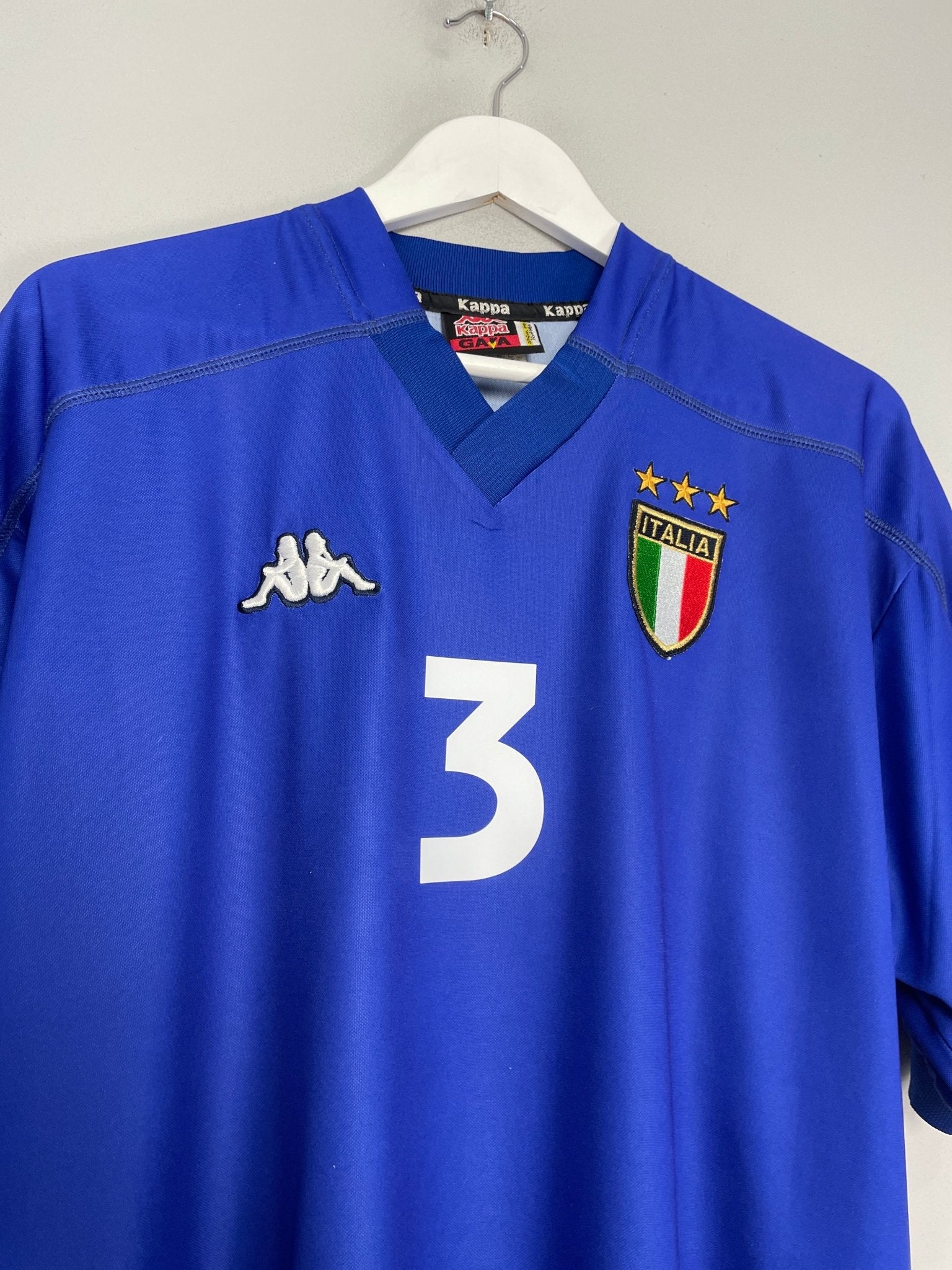 Shop 1998/99 ITALY MALDINI #3 HOME SHIRT (XL) KAPPA, classic football shirts, vintage football shirts & retro soccer jerseys at Cult Kits