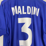 Shop 1998/99 ITALY MALDINI #3 HOME SHIRT (XL) KAPPA, classic football shirts, vintage football shirts & retro soccer jerseys at Cult Kits