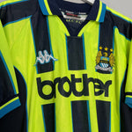 Shop 1998/99 MANCHESTER CITY AWAY SHIRT (L) KAPPA, classic football shirts, vintage football shirts & retro soccer jerseys at Cult Kits