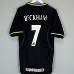 1998/99 MANCHESTER UNITED BECKHAM 7 AWAY SHIRT (M) UMBRO - Cult Kits - Medium - Buy Vintage Football Shirts, Authentic Retro Football Shirts For Sale, Classic Football Shirts & Soccer Jersey