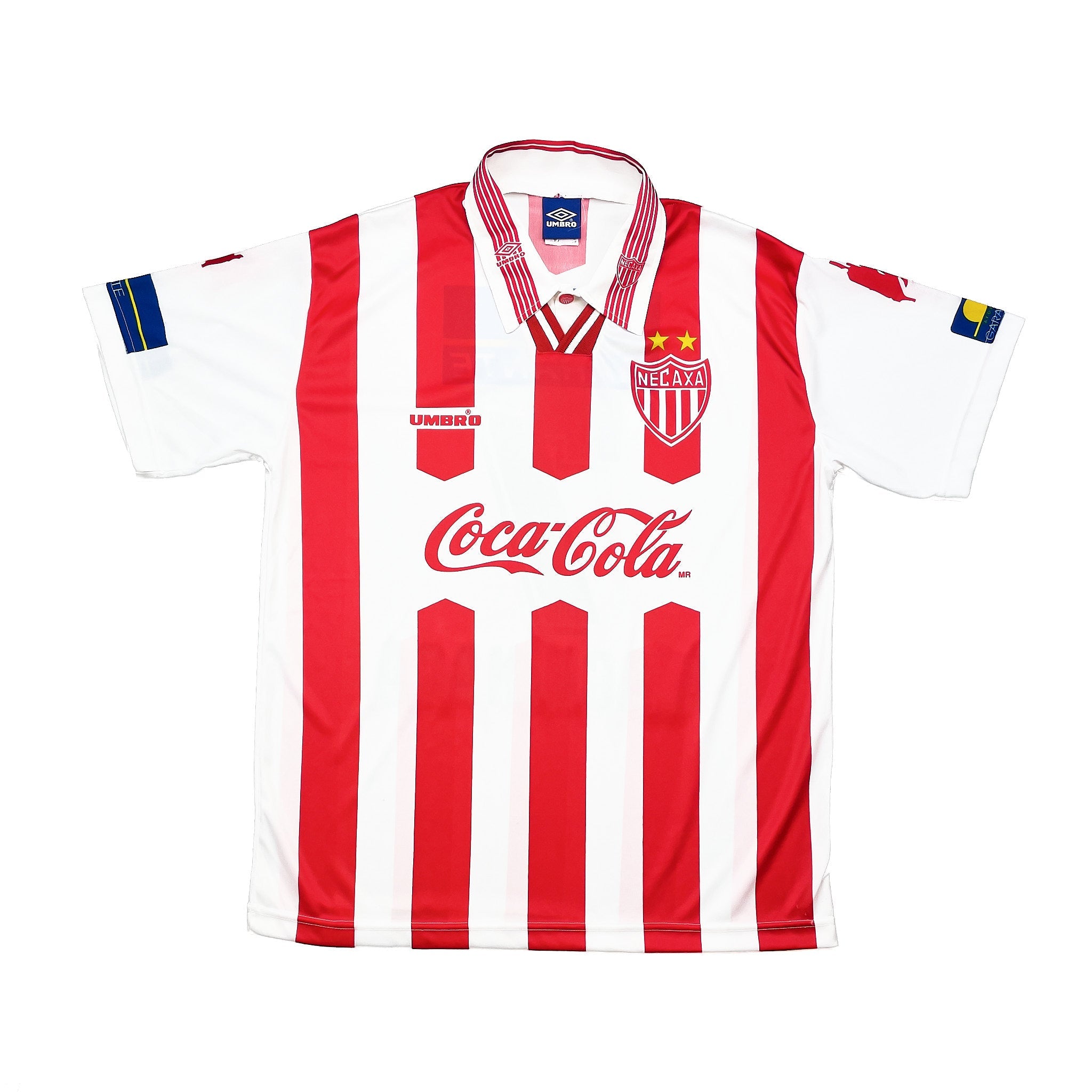 Buy 1998/99 Necaxa A.Aguinaga 7 Home Shirt (XL) Umbro ~ Free worldwide shipping ~ Authentic Vintage Football Shirts from Cult Kits