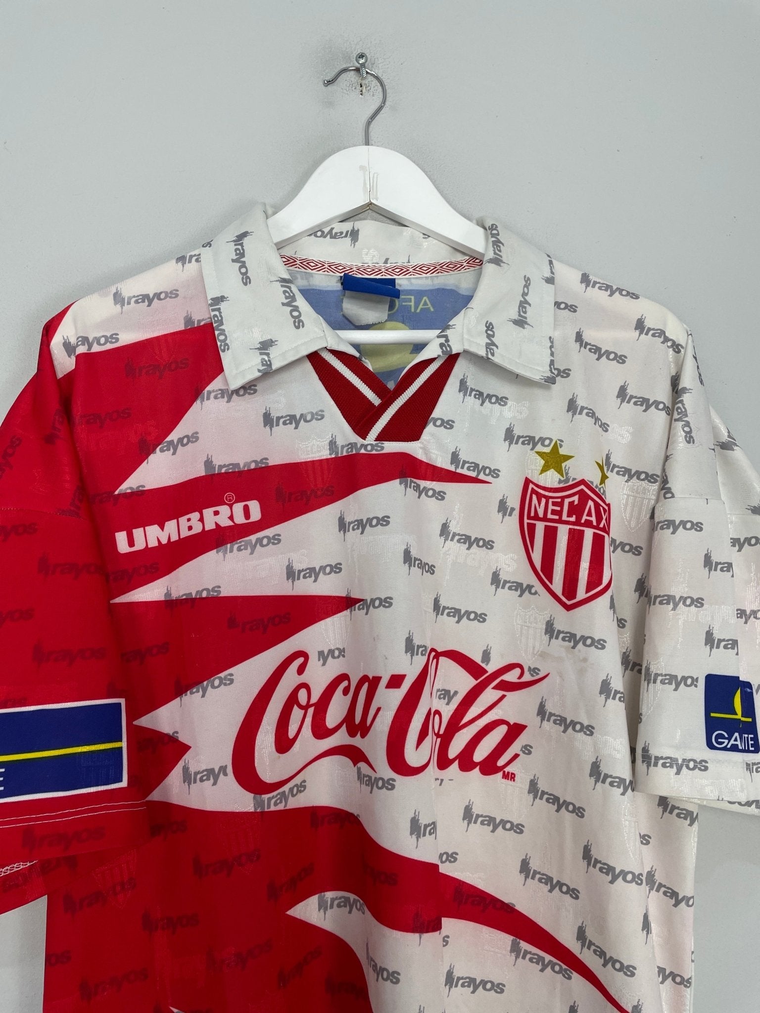 Shop 1998/99 NECAXA HOME SHIRT (M) UMBRO, classic football shirts, vintage football shirts & retro soccer jerseys at Cult Kits