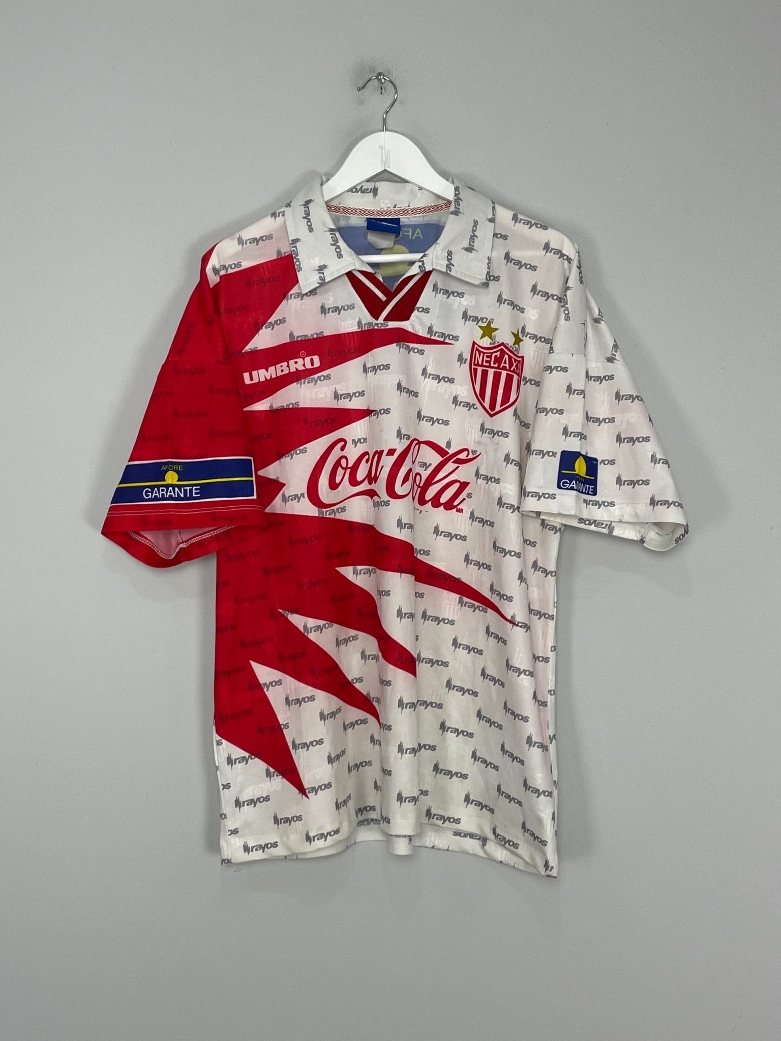 Shop 1998/99 NECAXA HOME SHIRT (M) UMBRO, classic football shirts, vintage football shirts & retro soccer jerseys at Cult Kits