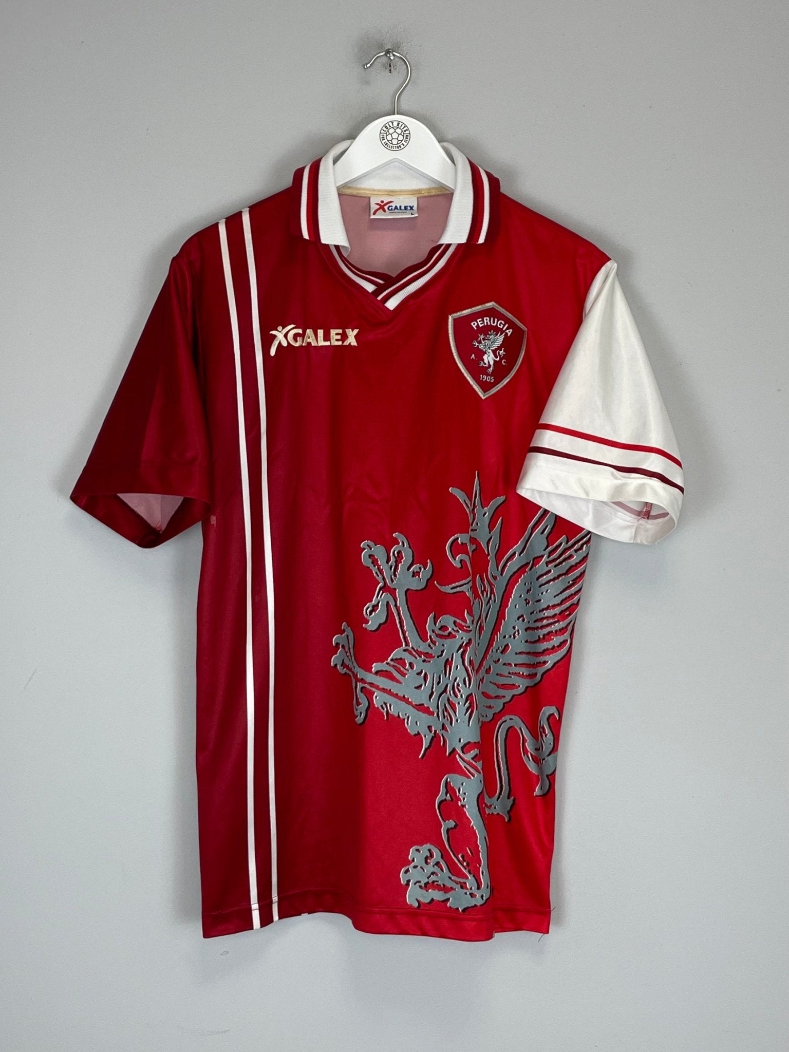 Shop 1998/99 PERUGIA NAKATA #7 HOME SHIRT (L) GALEX, classic football shirts, vintage football shirts & retro soccer jerseys at Cult Kits