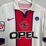 Shop 1998/99 PSG OKOCHA #10 AWAY SHIRT (L) NIKE, classic football shirts, vintage football shirts & retro soccer jerseys at Cult Kits