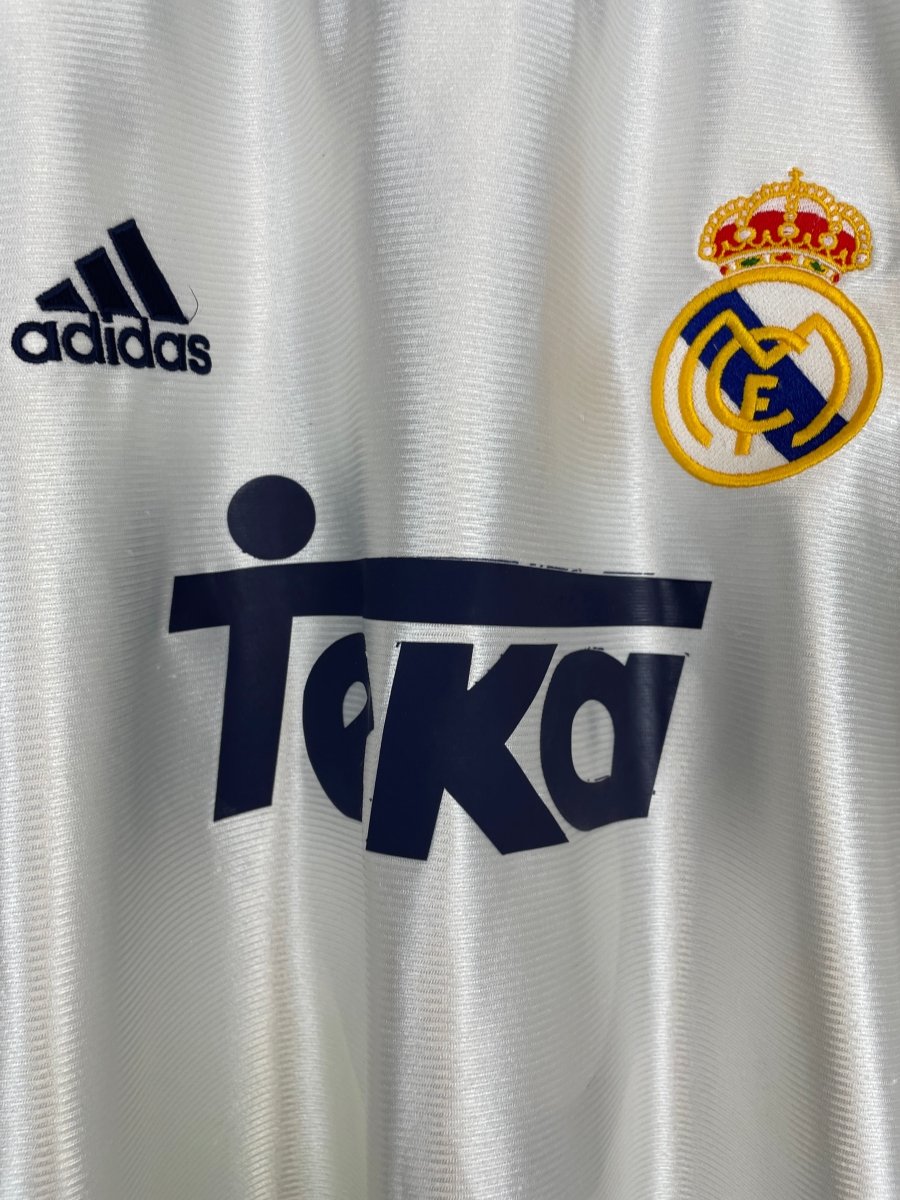 1998/99 REAL MADRID MCMANAMAN 8 HOME SHIRT (L) ADIDAS - Cult Kits - Large - Buy Vintage Football Shirts, Authentic Retro Football Shirts For Sale, Classic Football Shirts & Soccer Jersey