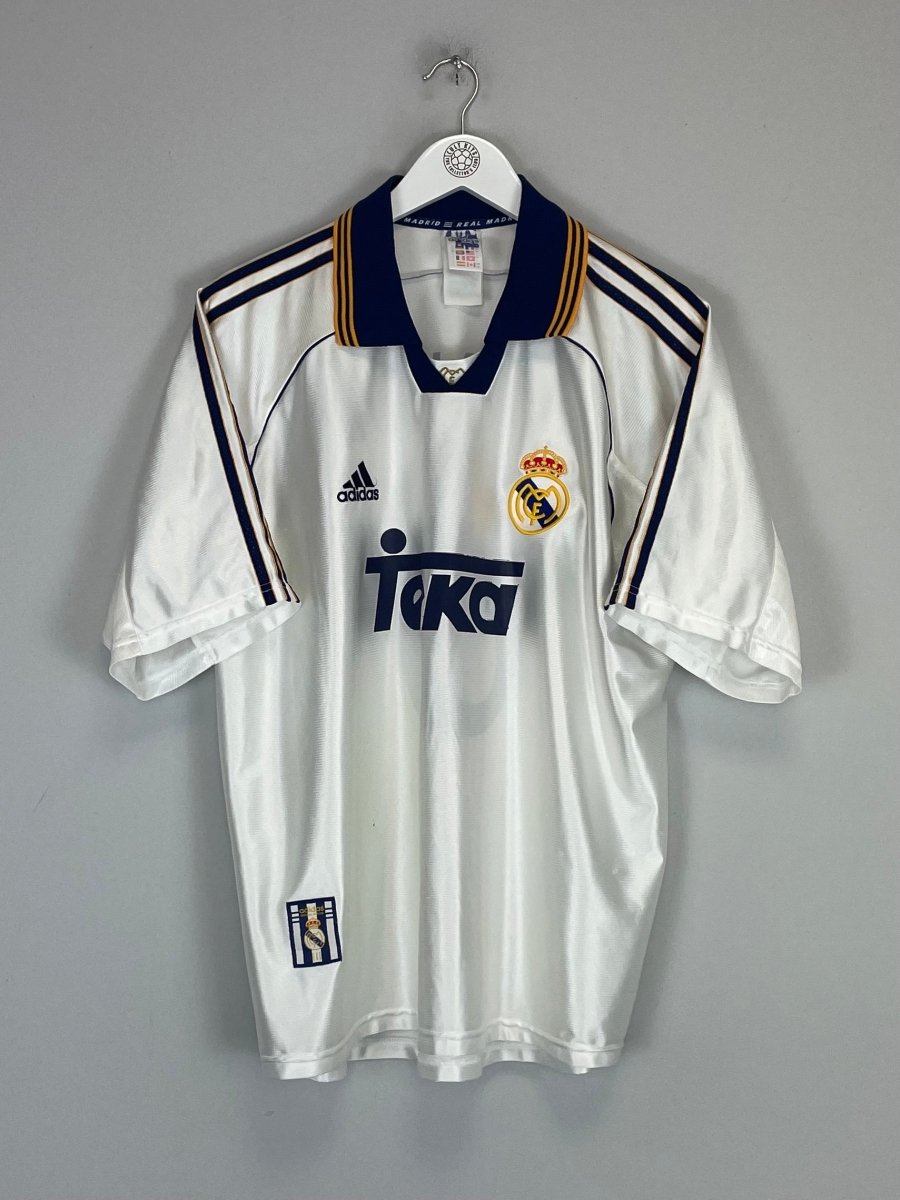 1998/99 REAL MADRID MCMANAMAN 8 HOME SHIRT (L) ADIDAS - Cult Kits - Large - Buy Vintage Football Shirts, Authentic Retro Football Shirts For Sale, Classic Football Shirts & Soccer Jersey