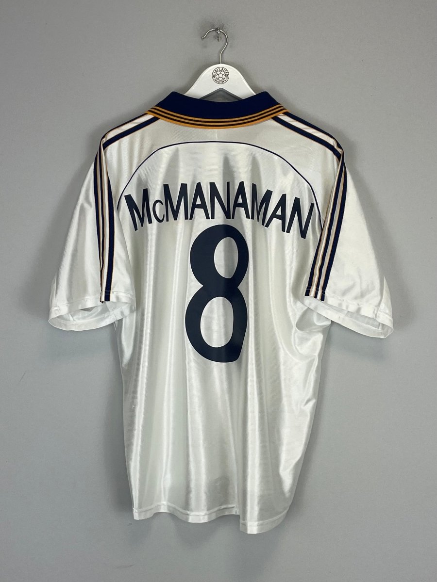 1998/99 REAL MADRID MCMANAMAN 8 HOME SHIRT (L) ADIDAS - Cult Kits - Large - Buy Vintage Football Shirts, Authentic Retro Football Shirts For Sale, Classic Football Shirts & Soccer Jersey