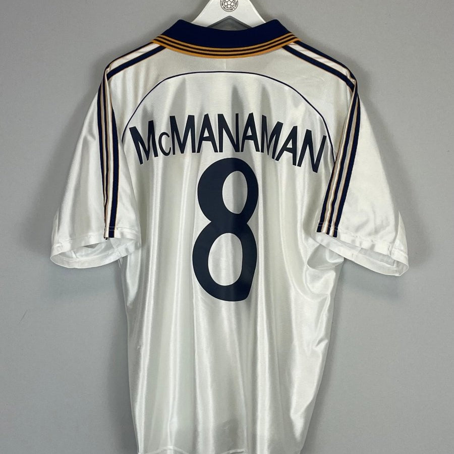 1998/99 REAL MADRID MCMANAMAN 8 HOME SHIRT (L) ADIDAS - Cult Kits - Large - Buy Vintage Football Shirts, Authentic Retro Football Shirts For Sale, Classic Football Shirts & Soccer Jersey