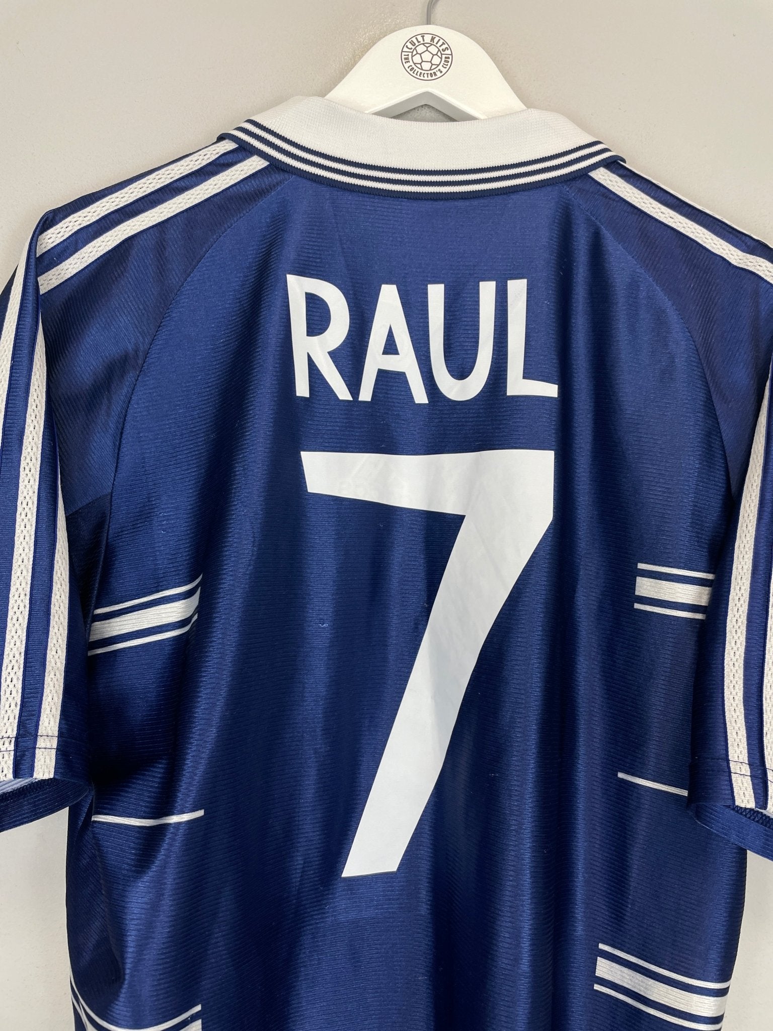 Shop 1998/99 REAL MADRID RAUL #7 AWAY SHIRT (M) ADIDAS, classic football shirts, vintage football shirts & retro soccer jerseys at Cult Kits