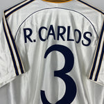 Shop 1998/99 REAL MADRID R.CARLOS #3 HOME SHIRT (M) ADIDAS, classic football shirts, vintage football shirts & retro soccer jerseys at Cult Kits