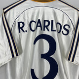 Shop 1998/99 REAL MADRID R.CARLOS #3 HOME SHIRT (M) ADIDAS, classic football shirts, vintage football shirts & retro soccer jerseys at Cult Kits