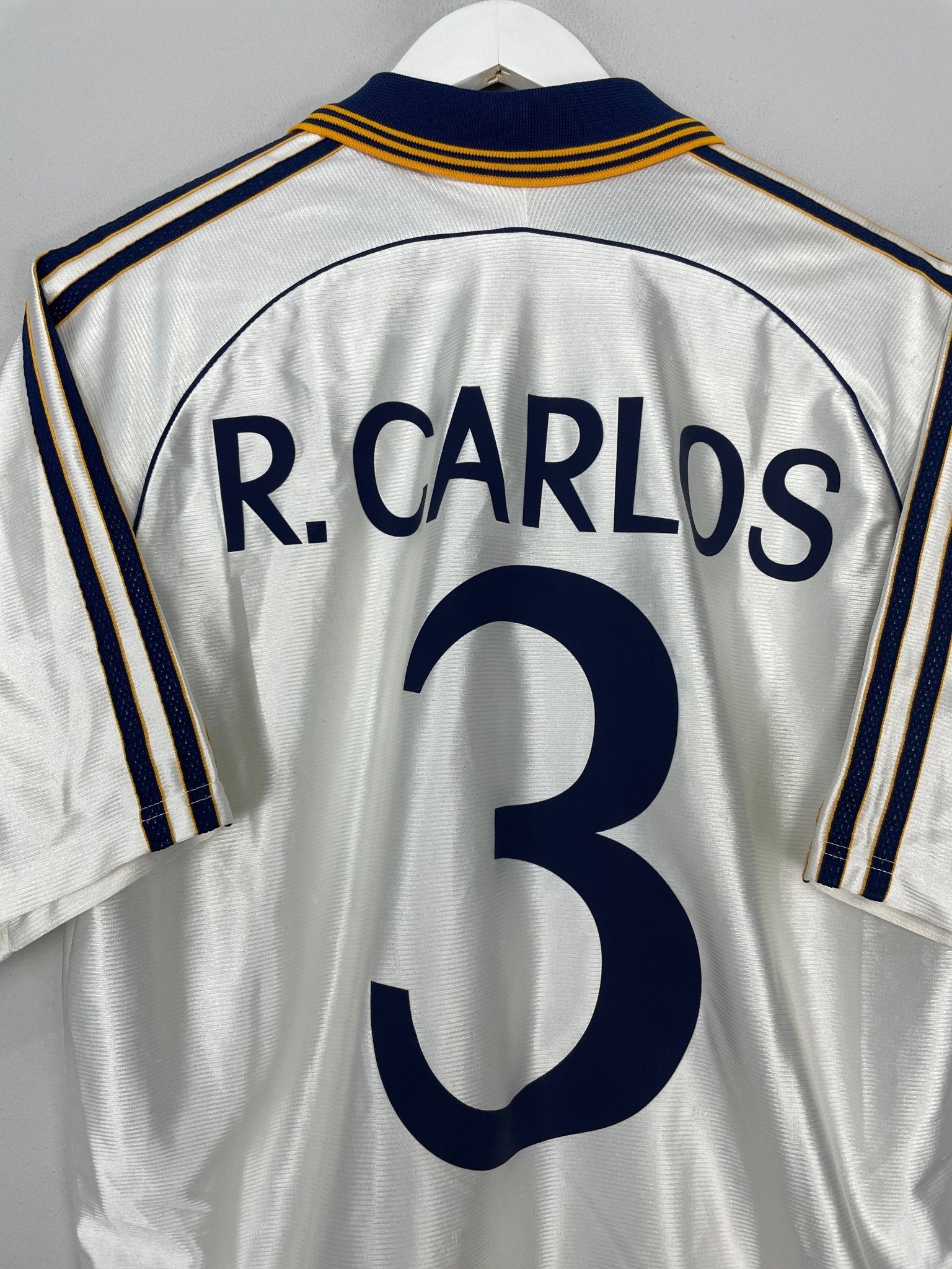 Shop 1998/99 REAL MADRID R.CARLOS #3 HOME SHIRT (M) ADIDAS, classic football shirts, vintage football shirts & retro soccer jerseys at Cult Kits