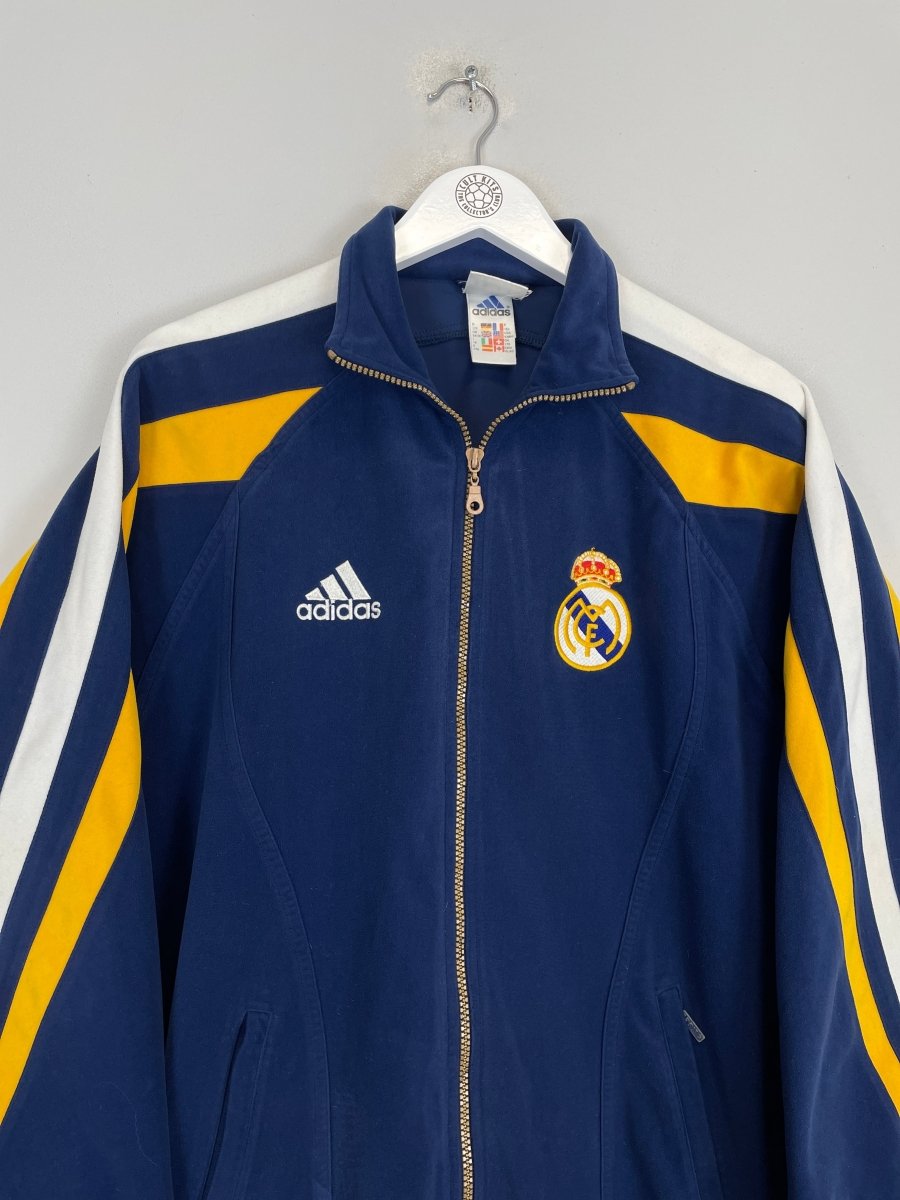 1998/99 REAL MADRID TRACK JACKET (S) ADIDAS - Cult Kits - Small - Buy Vintage Football Shirts, Authentic Retro Football Shirts For Sale, Classic Football Shirts & Soccer Jersey