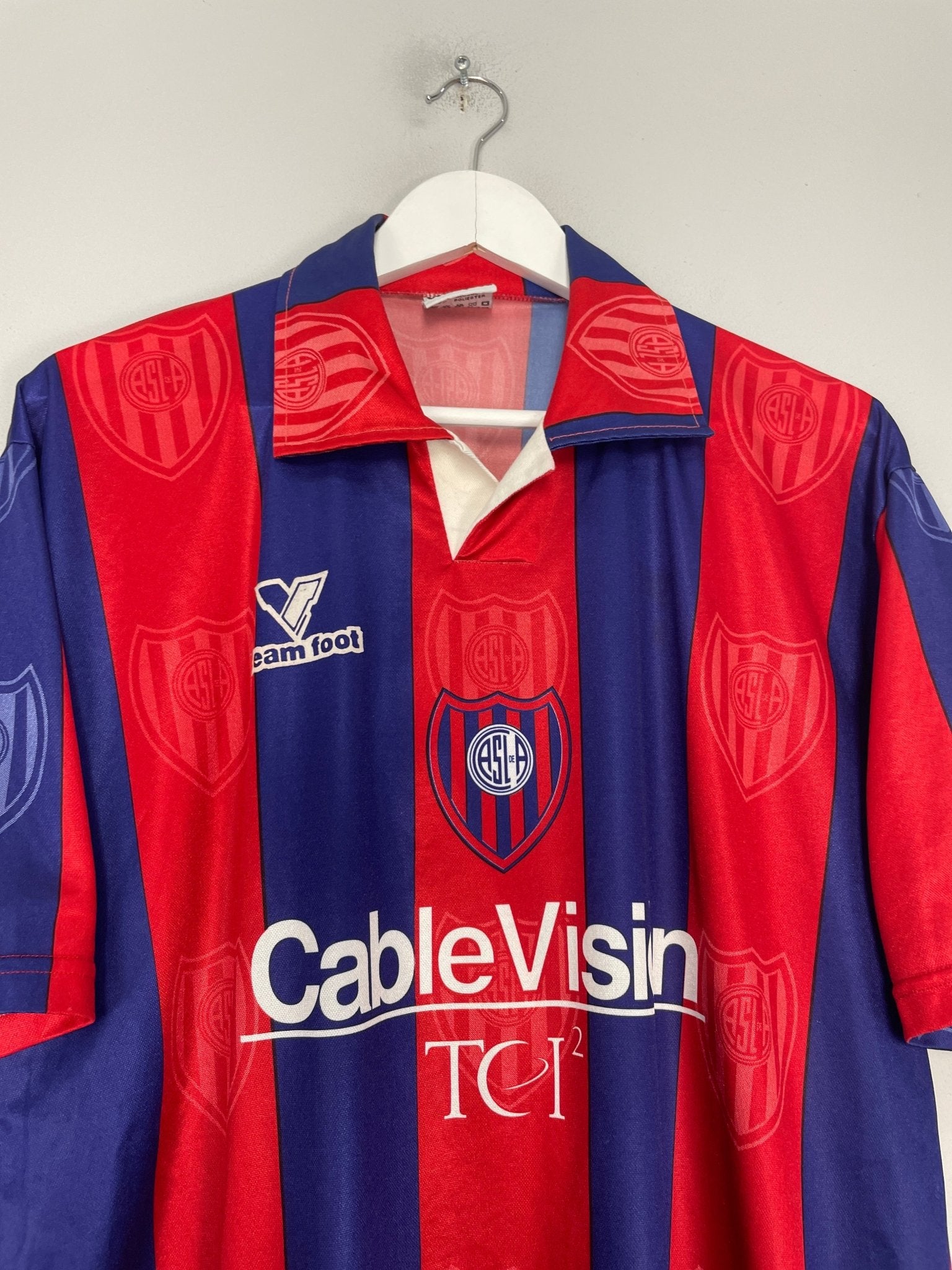 Shop 1998/99 SAN LORENZO HOME SHIRT (L) TEAM FOOT, classic football shirts, vintage football shirts & retro soccer jerseys at Cult Kits