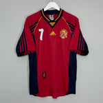 Shop 1998/99 SPAIN MORIENTES #7 HOME SHIRT (M) ADIDAS, classic football shirts, vintage football shirts & retro soccer jerseys at Cult Kits