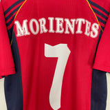 Shop 1998/99 SPAIN MORIENTES #7 HOME SHIRT (M) ADIDAS, classic football shirts, vintage football shirts & retro soccer jerseys at Cult Kits