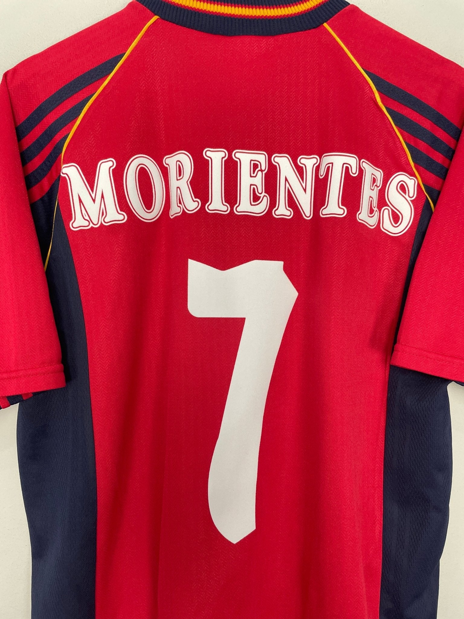 Shop 1998/99 SPAIN MORIENTES #7 HOME SHIRT (M) ADIDAS, classic football shirts, vintage football shirts & retro soccer jerseys at Cult Kits