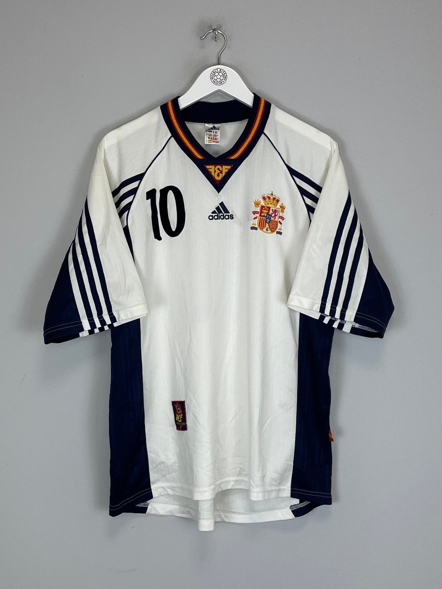 Shop 1998/99 SPAIN RAUL #10 AWAY SHIRT (L) ADIDAS, classic football shirts, vintage football shirts & retro soccer jerseys at Cult Kits