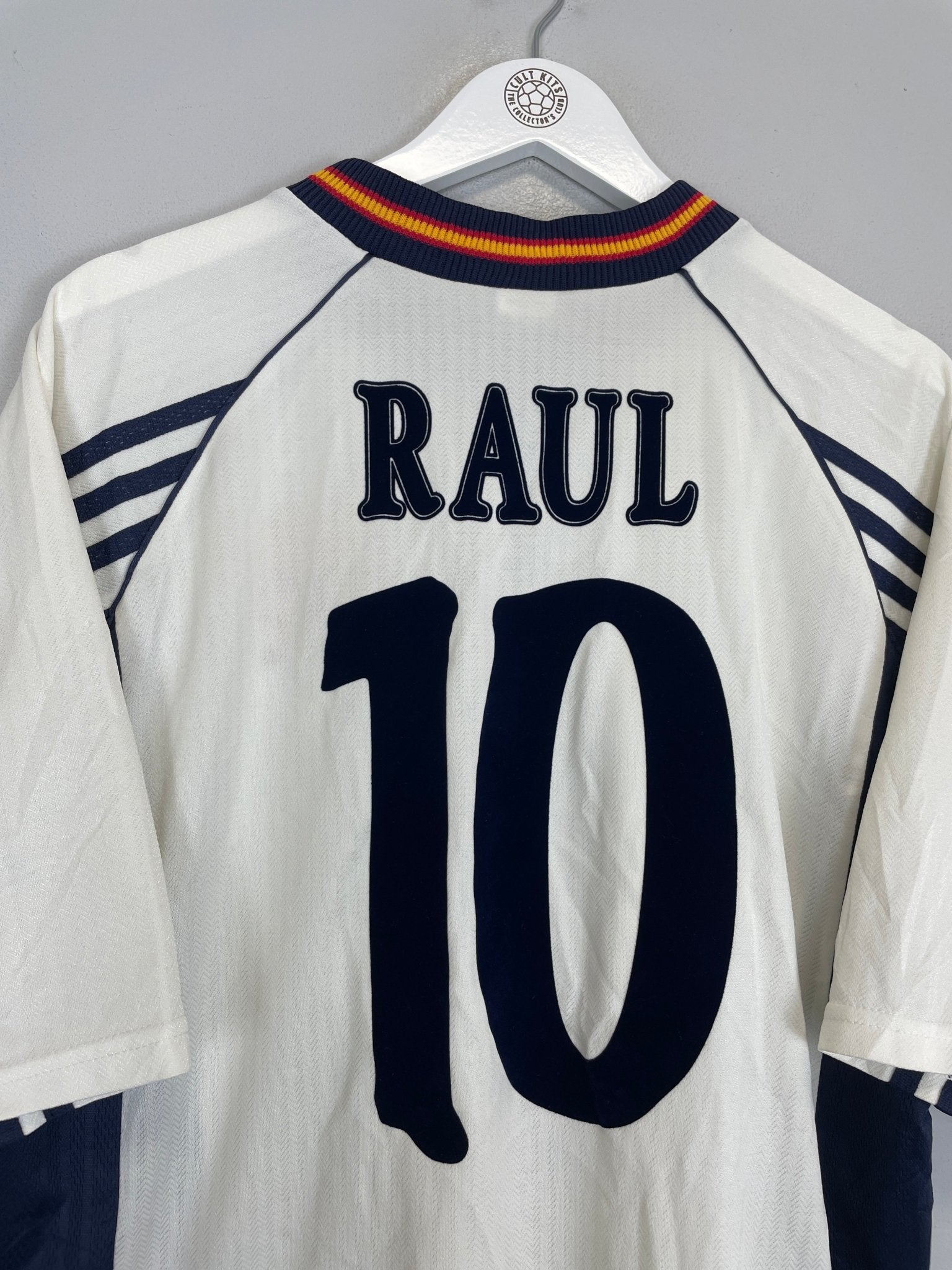 Shop 1998/99 SPAIN RAUL #10 AWAY SHIRT (L) ADIDAS, classic football shirts, vintage football shirts & retro soccer jerseys at Cult Kits