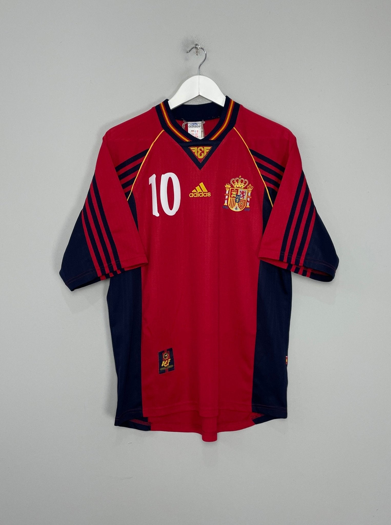 Shop 1998/99 SPAIN RAUL #10 HOME SHIRT (M) ADIDAS, classic football shirts, vintage football shirts & retro soccer jerseys at Cult Kits