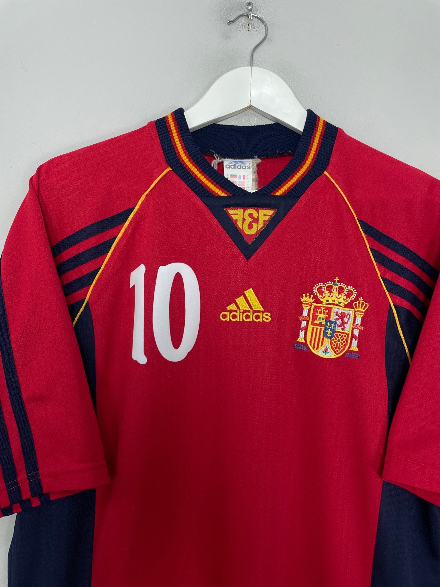 Shop 1998/99 SPAIN RAUL #10 HOME SHIRT (M) ADIDAS, classic football shirts, vintage football shirts & retro soccer jerseys at Cult Kits