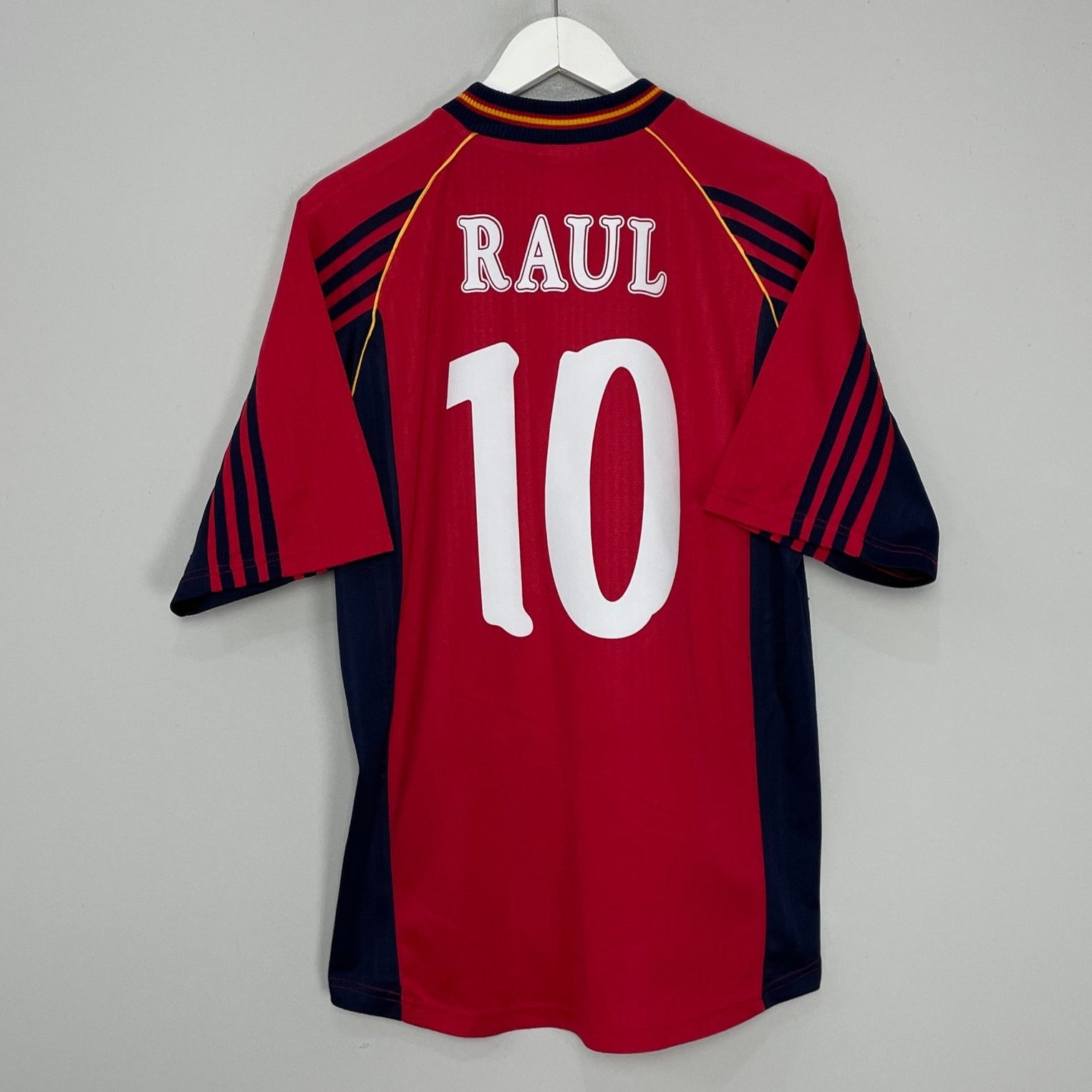 Shop 1998/99 SPAIN RAUL #10 HOME SHIRT (M) ADIDAS, classic football shirts, vintage football shirts & retro soccer jerseys at Cult Kits