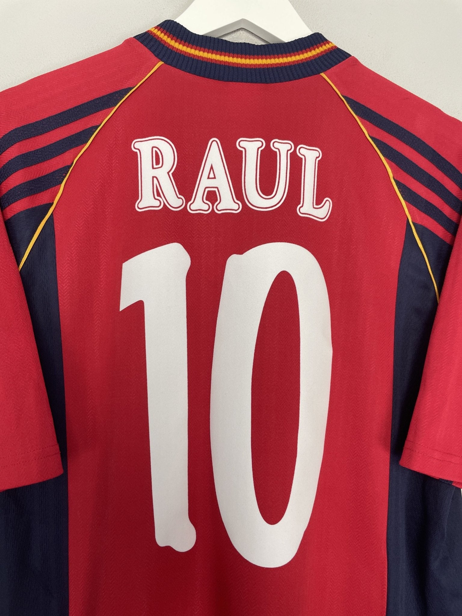 Shop 1998/99 SPAIN RAUL #10 HOME SHIRT (S) ADIDAS, classic football shirts, vintage football shirts & retro soccer jerseys at Cult Kits