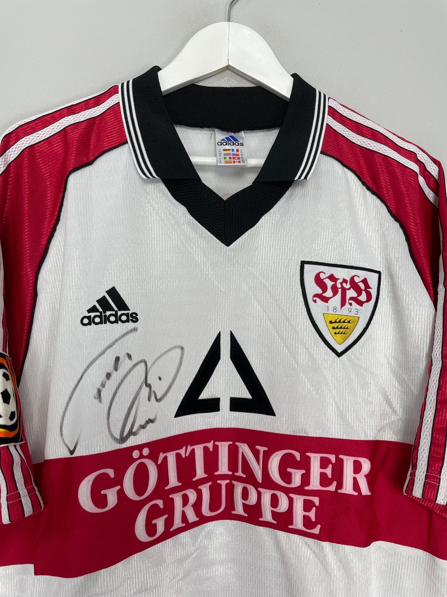 Shop 1998/99 STUTTGART BOBIC #11 *SIGNED* HOME SHIRT (XL) ADIDAS, classic football shirts, vintage football shirts & retro soccer jerseys at Cult Kits
