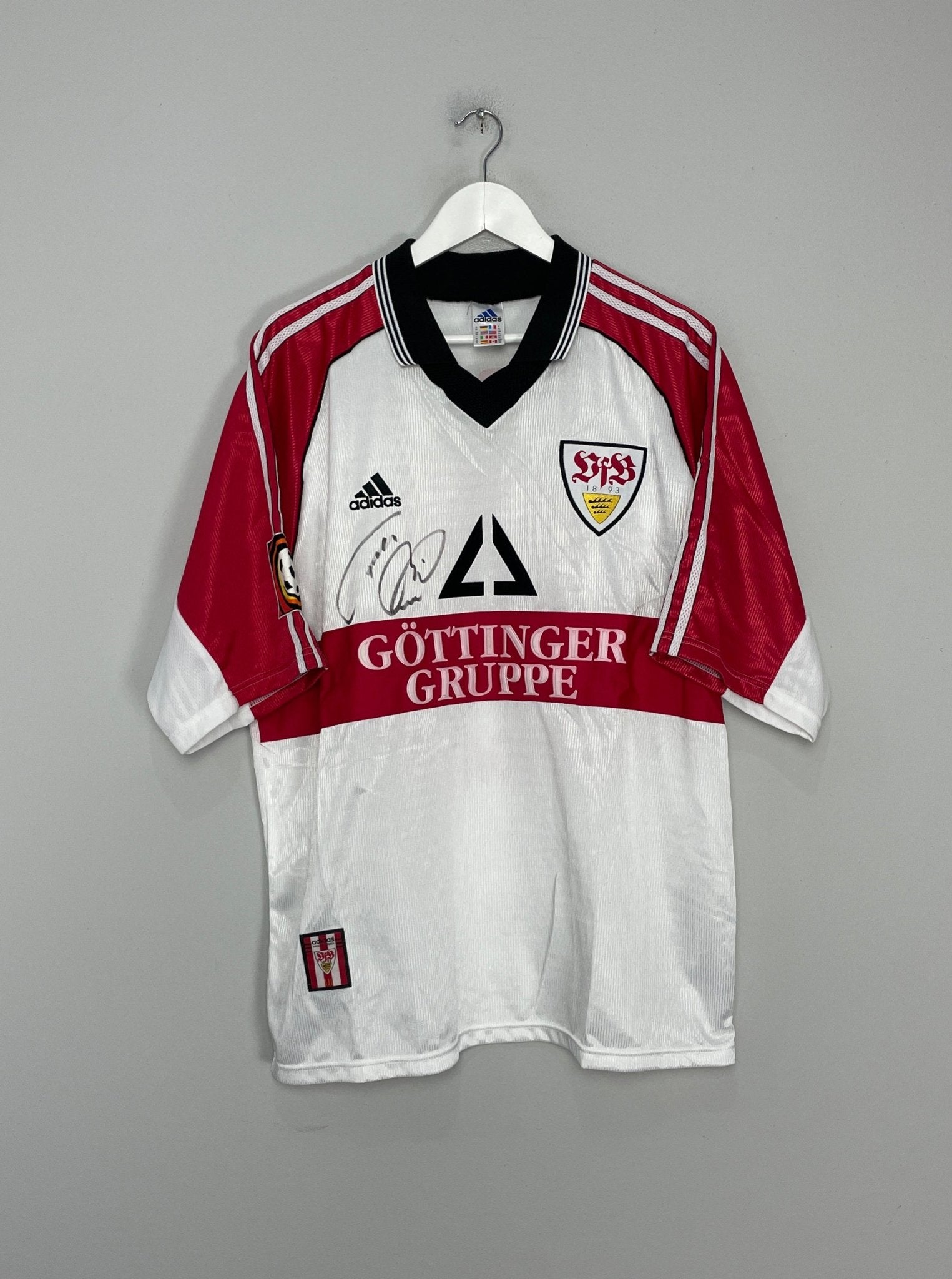 Shop 1998/99 STUTTGART BOBIC #11 *SIGNED* HOME SHIRT (XL) ADIDAS, classic football shirts, vintage football shirts & retro soccer jerseys at Cult Kits
