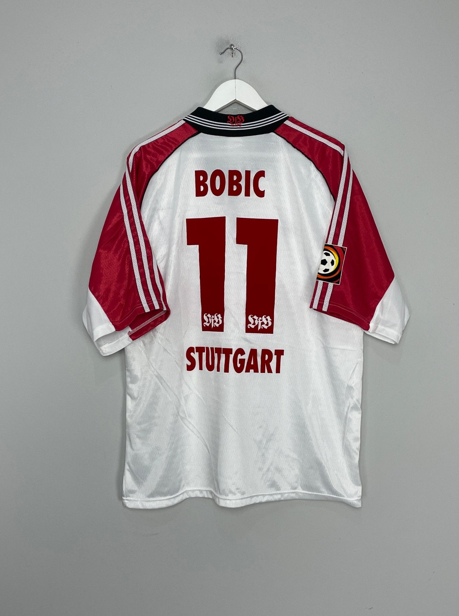 Shop 1998/99 STUTTGART BOBIC #11 *SIGNED* HOME SHIRT (XL) ADIDAS, classic football shirts, vintage football shirts & retro soccer jerseys at Cult Kits
