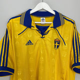 Shop 1998/99 SWEDEN HOME SHIRT (L) ADIDAS, classic football shirts, vintage football shirts & retro soccer jerseys at Cult Kits