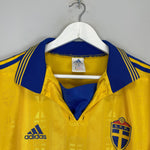 Shop 1998/99 SWEDEN HOME SHIRT (XL) ADIDAS, classic football shirts, vintage football shirts & retro soccer jerseys at Cult Kits