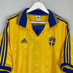 Shop 1998/99 SWEDEN HOME SHIRT (XL) ADIDAS, classic football shirts, vintage football shirts & retro soccer jerseys at Cult Kits