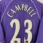 Shop 1998/99 TOTTENHAM CAMPBELL #23 AWAY SHIRT (XL) PONY, classic football shirts, vintage football shirts & retro soccer jerseys at Cult Kits
