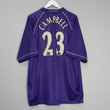 Shop 1998/99 TOTTENHAM CAMPBELL #23 AWAY SHIRT (XL) PONY, classic football shirts, vintage football shirts & retro soccer jerseys at Cult Kits