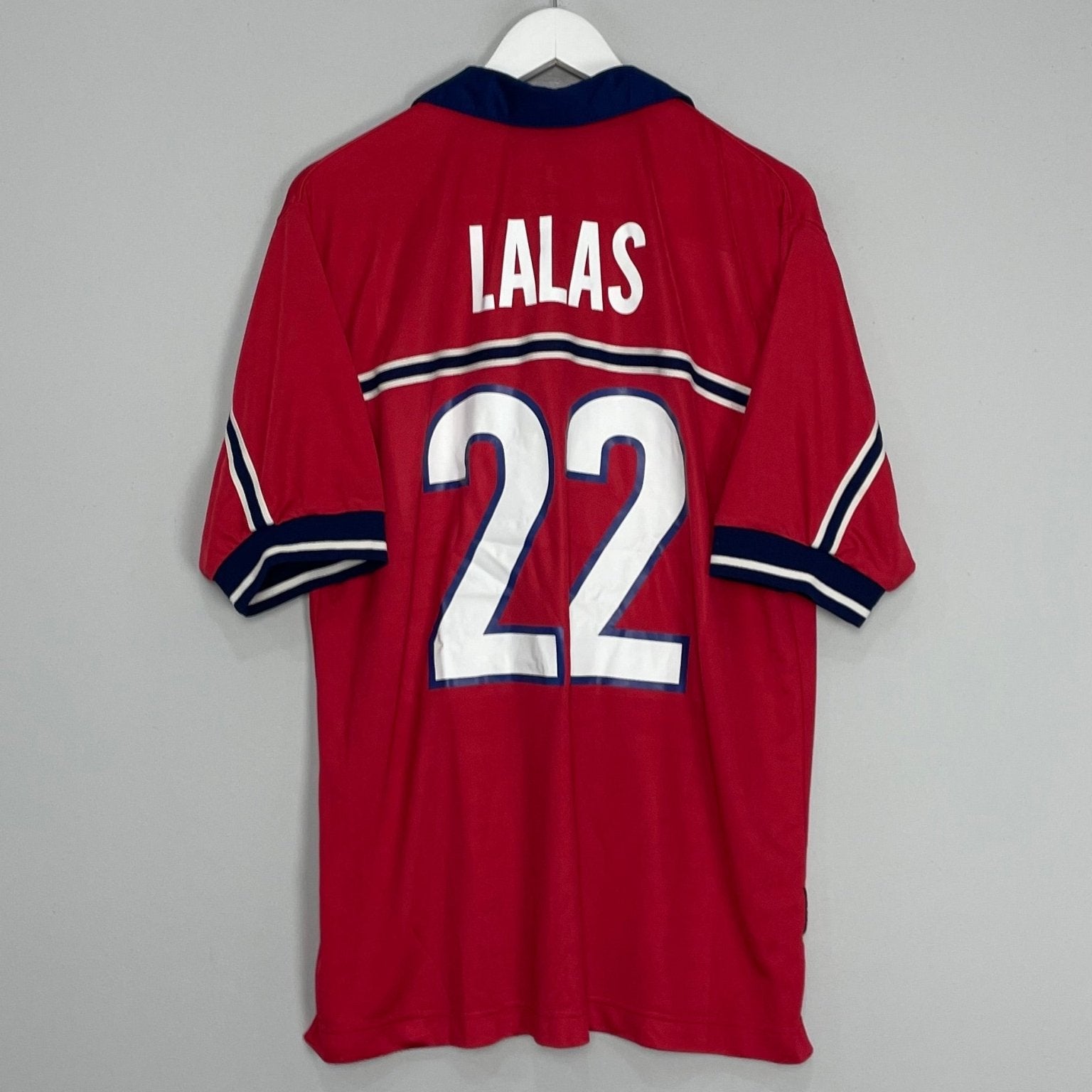 Shop 1998/99 USA LALAS #22 AWAY SHIRT (L) NIKE, classic football shirts, vintage football shirts & retro soccer jerseys at Cult Kits