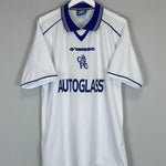 1998/00 CHELSEA WEAH #31 AWAY SHIRT (XXL) UMBRO AUTOGLASS WHITE COLLAR
