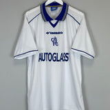 1998/00 CHELSEA WEAH #31 AWAY SHIRT (XXL) UMBRO AUTOGLASS WHITE COLLAR