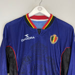 1998/99 BELGIUM GK SHIRT (M) DIADORA COLLAR CREST CLOSEUP