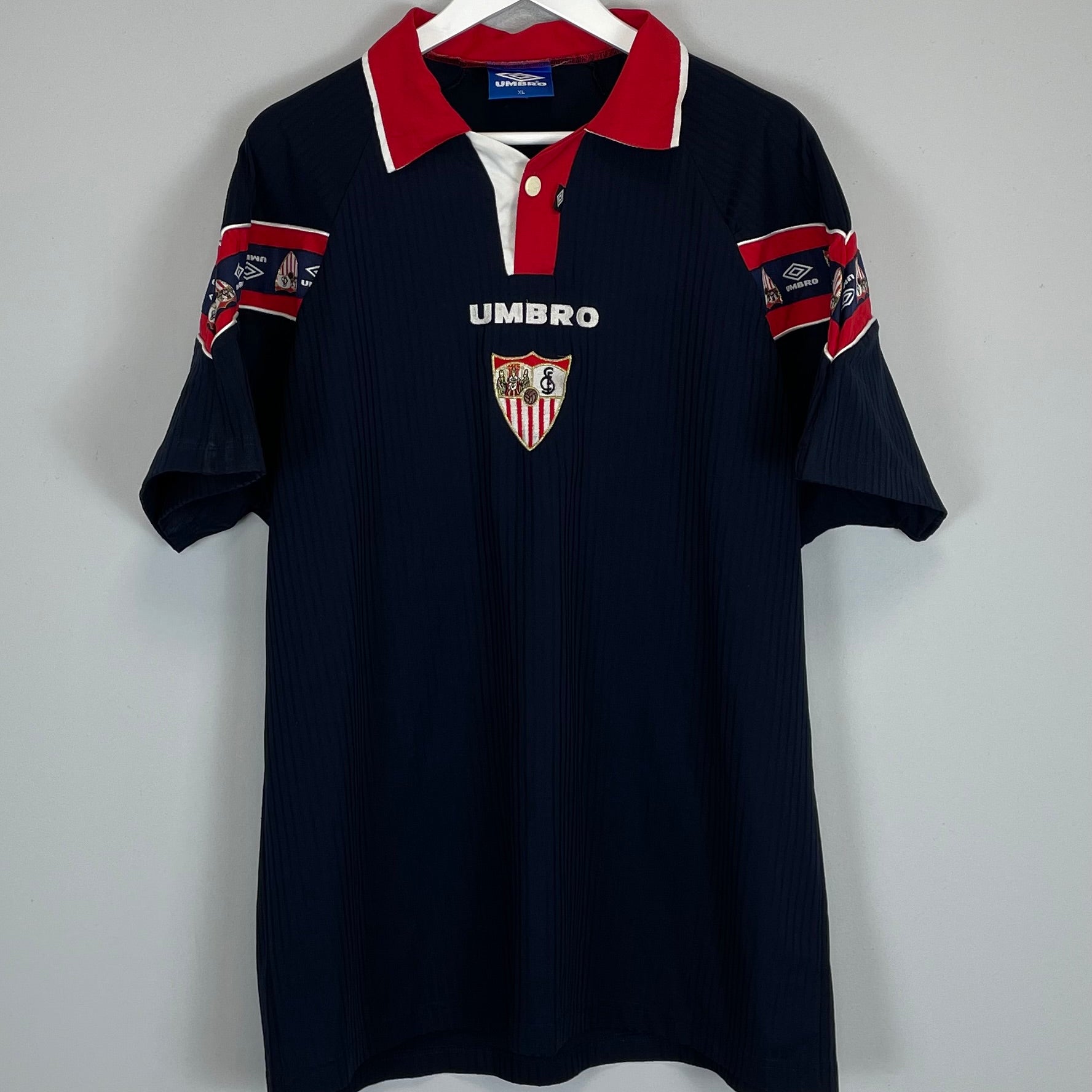 Shop 1998/99 SEVILLA THIRD SHIRT (XL) UMBRO, classic football shirts, vintage football shirts & retro soccer jerseys at Cult Kits