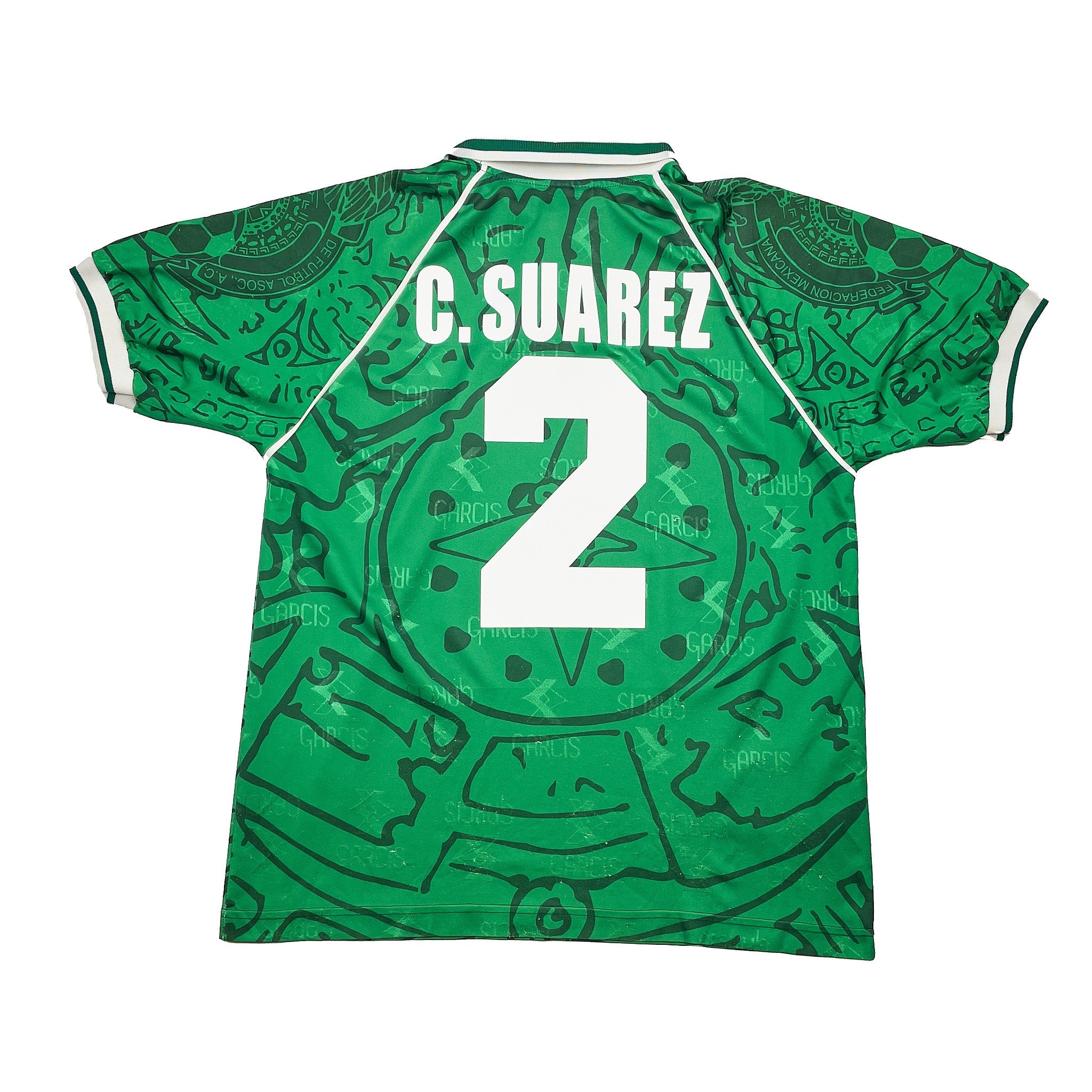 Buy 1999 Mexico C.Suarez 2 Home Shirt (M) Garcis ~ Free worldwide shipping ~ Authentic Vintage Football Shirts from Cult Kits